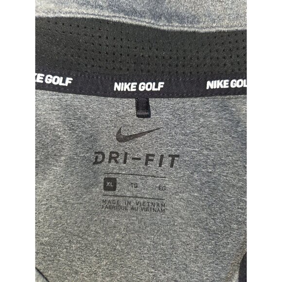 Nike Golf Dri-Fit Polo Shirt XL Striped Gray Short Sleeve Mens - Picture 5 of 7